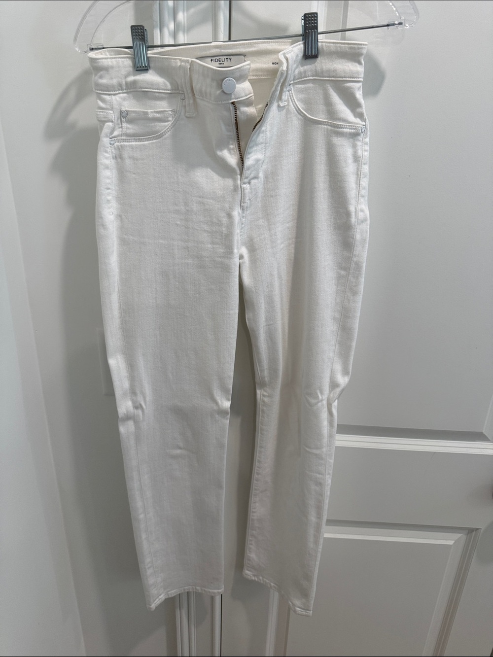 Fidelity Slim Straight White Jeans